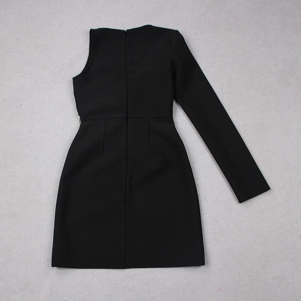 Girl In The Spotlight One Shoulder Diamond Mini Dress - View 7