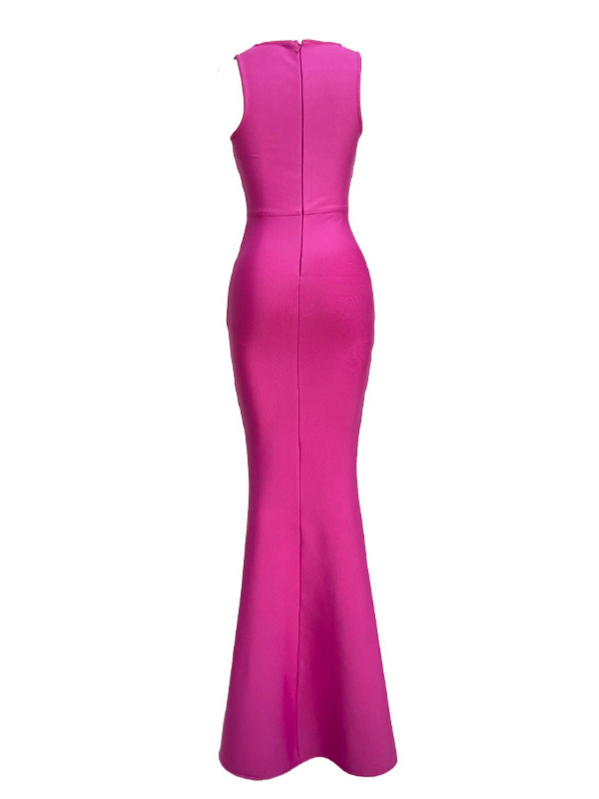 Square Neck Sleeveless Bandage Mermaid Maxi Dress