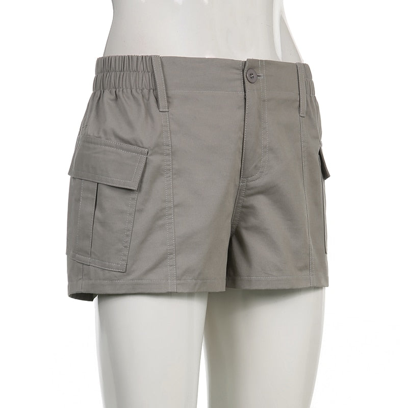 Low Waisted Shorts Harajuku Retro Basic Casual Sporty Bottom Women Biker