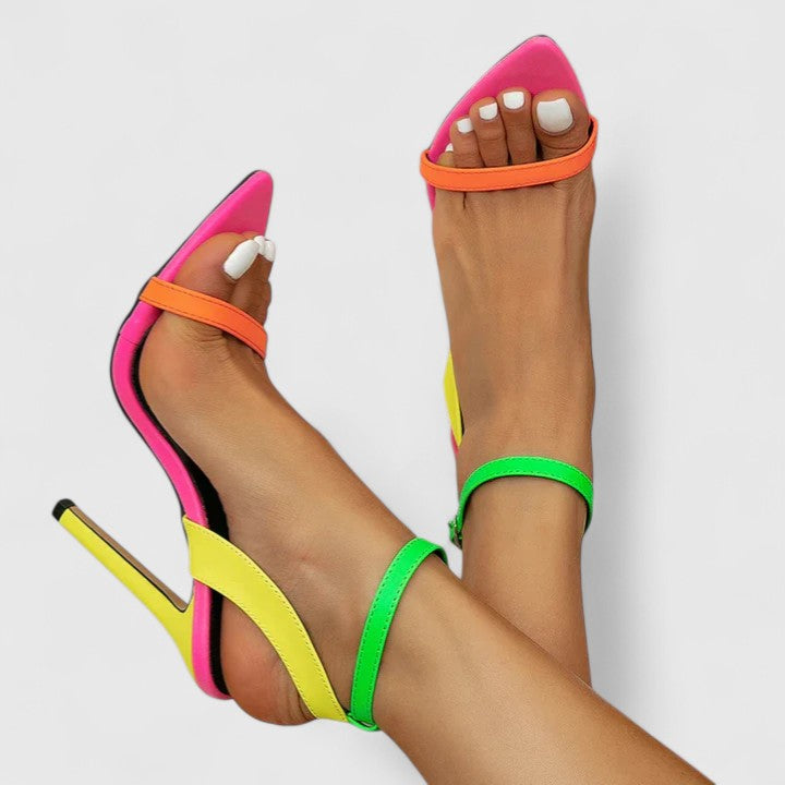 Pointed Toe Ankle Strap Stiletto Heel Sandals