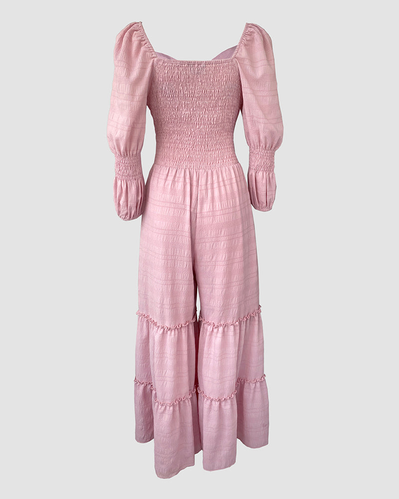 Elegant Wide-Leg Jumpsuit for Women with Pockets & Adjustable Straps
