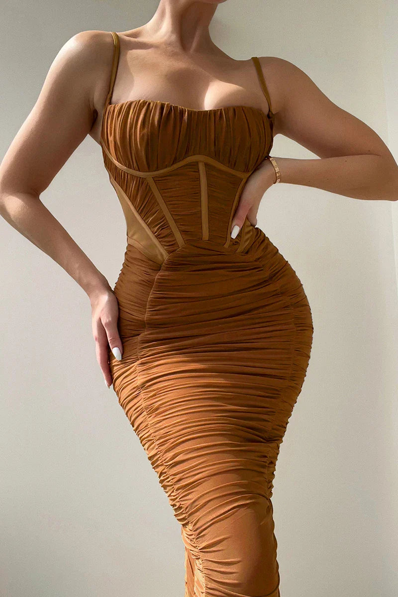 Graceful Long Sleeve Summer Clubwear Maxi Dress