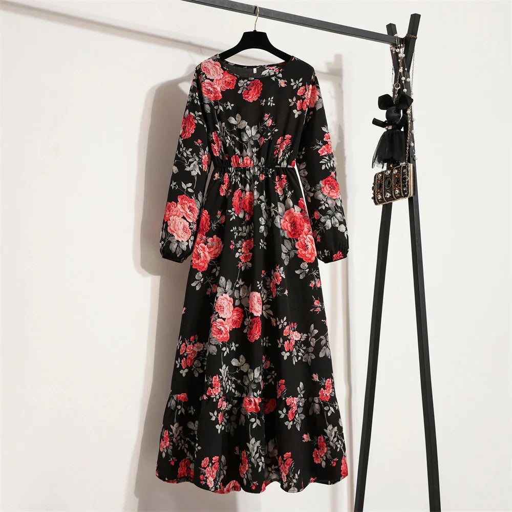 Erin Aesthetic Floral Long Dress for Summer Premium Wardrobe Essential