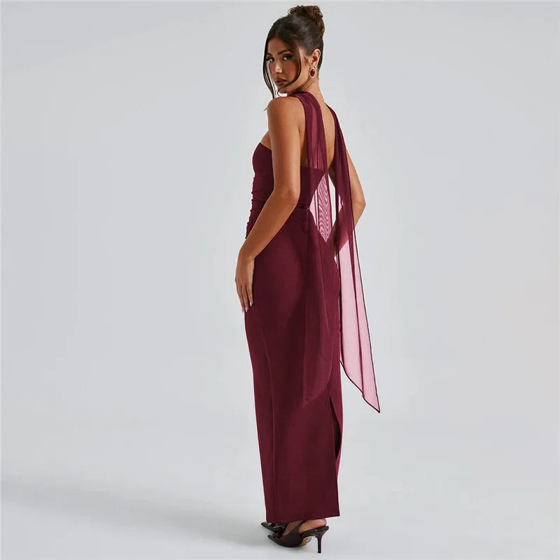 Strapless Ruched Bodycon Maxi Gown