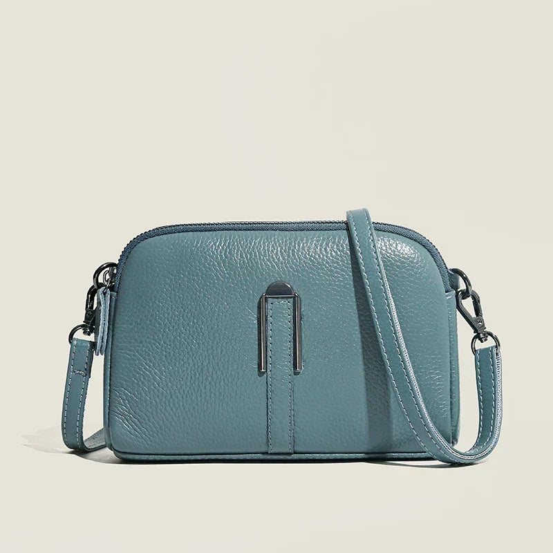 Zip Top Structured Small Crossbody Bag
