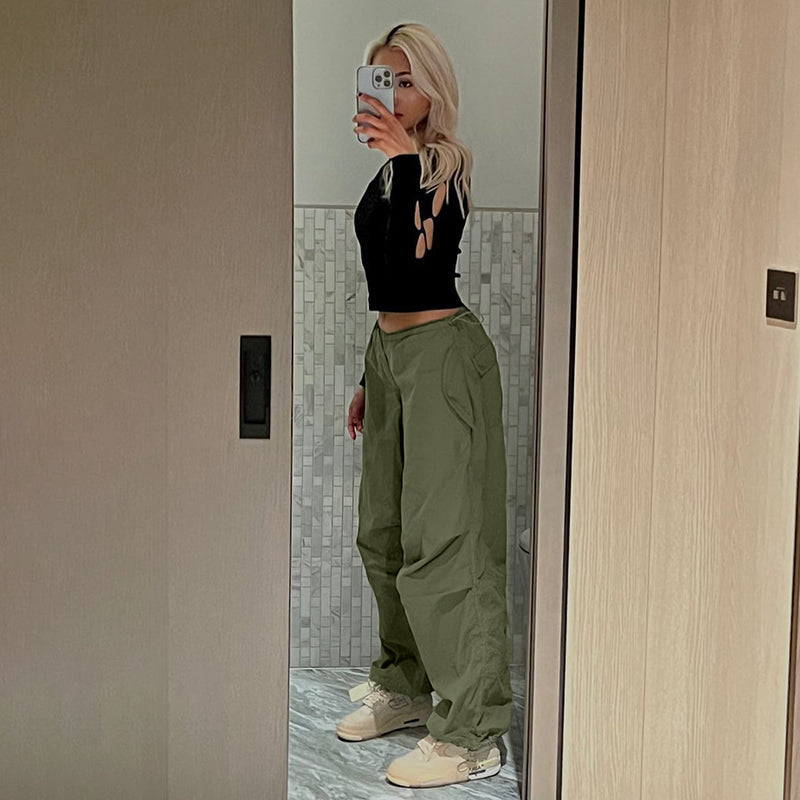 Mojoyce Cuteandpsycho Streetwear Joggers Baggy Trousers Loose Wide Leg Women Punk Sweatpants Chic Solid Fashion Vintage Pants Casual Y2K