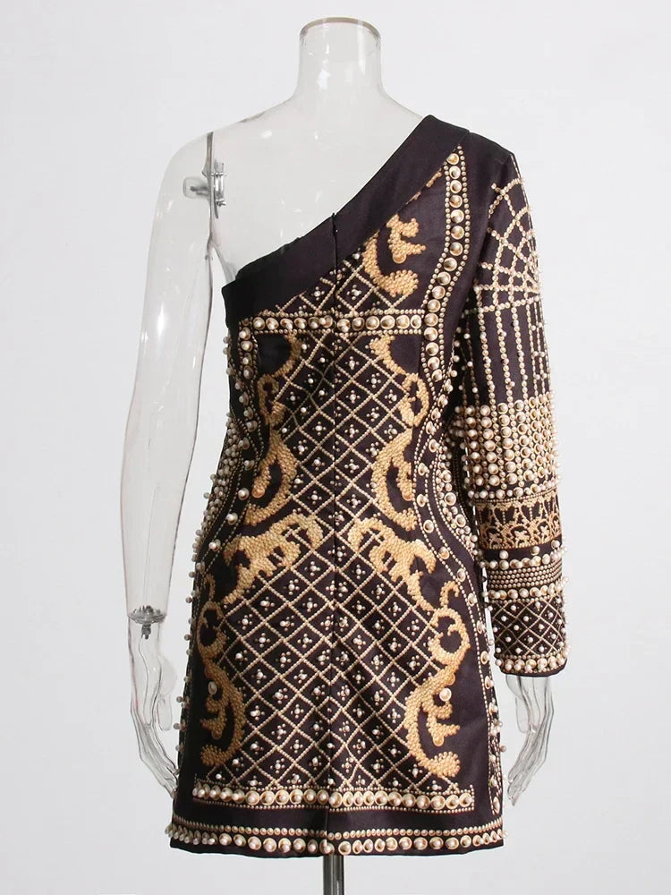Glitter Mesh Ruched Long Sleeve Bodycon Dress