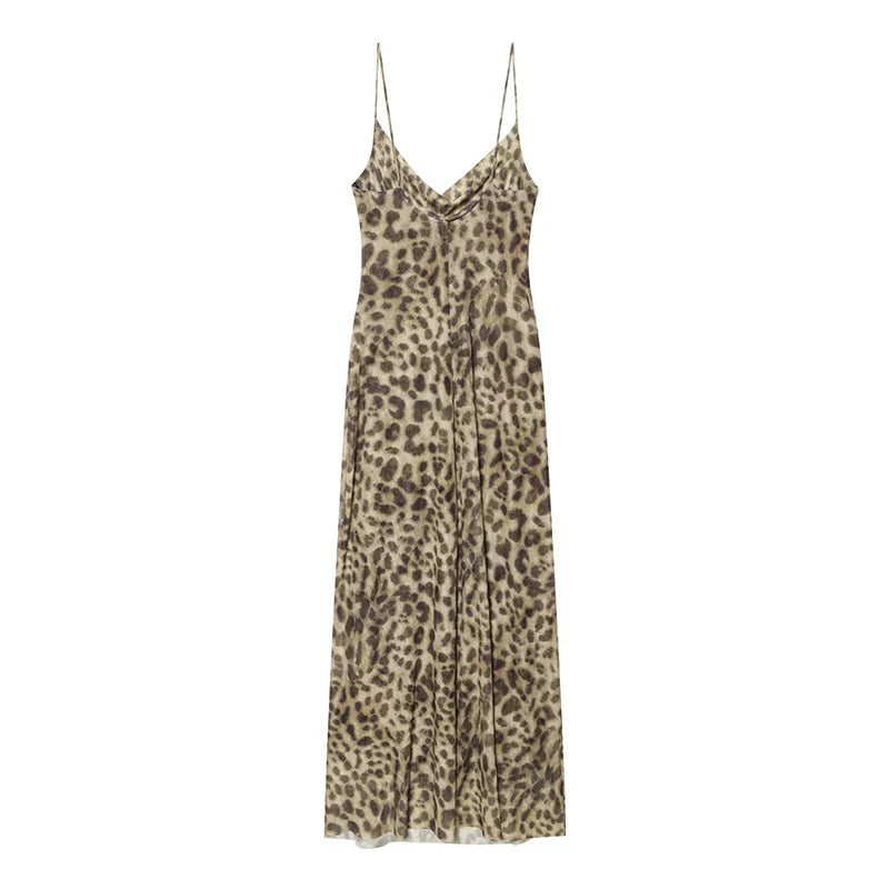 VANA LEOPARD MESH DRESS