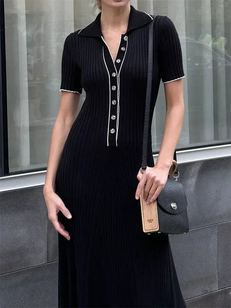 PENELOPE KNITTED MAXI DRESS Black