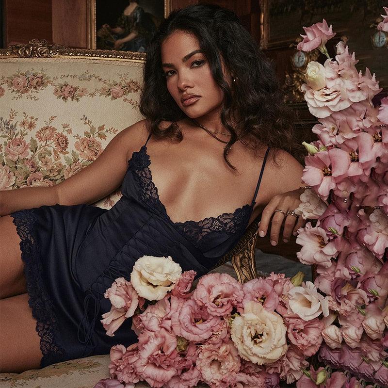 Her Glow Up Satin Mini Dress - View 4