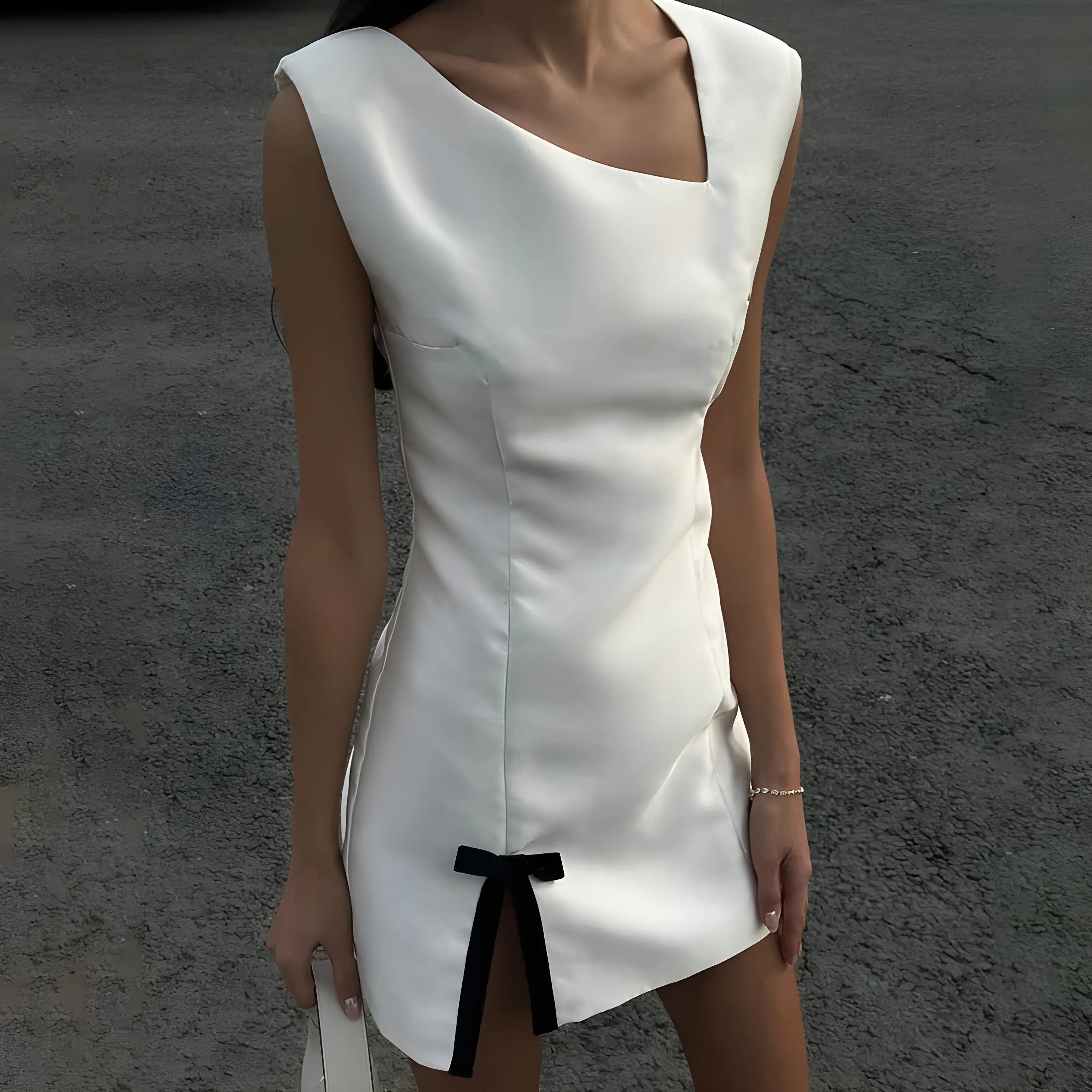 Silken Satin Mini Dress - View 6