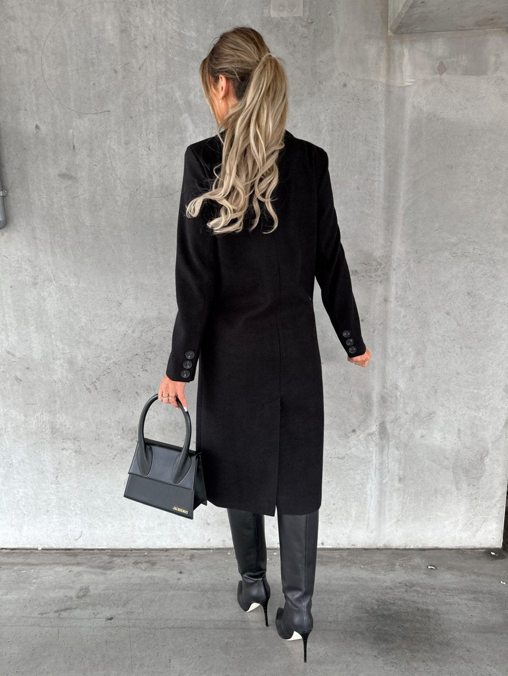 Double Breasted Notch Lapel Longline Coat