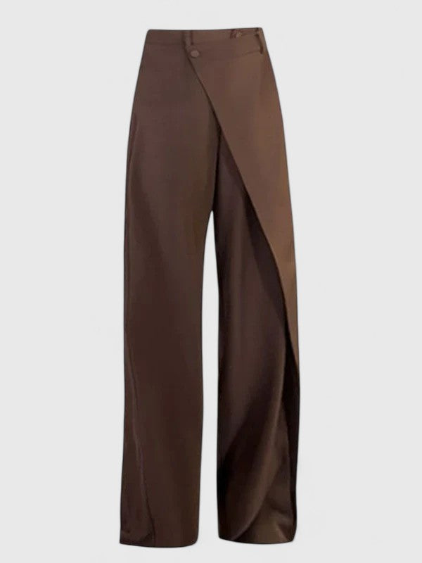 High Waist Wide Leg Tailored Trousers