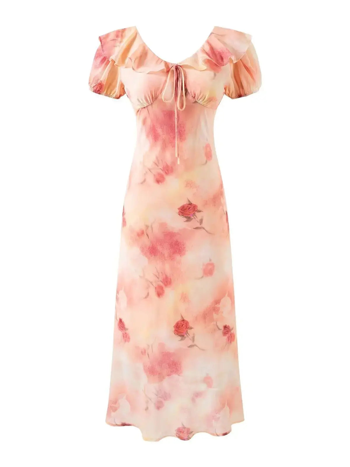 LUCIA MIDI DRESS Orange Floral