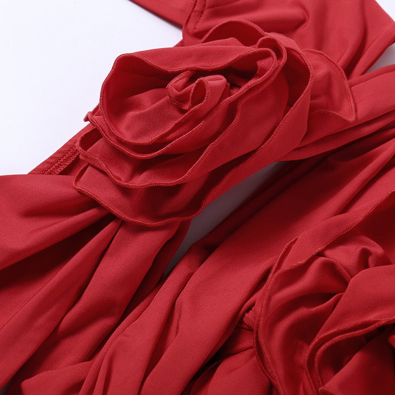 Radiant Rose Cutout Embellished Ruched Mini Dress - View 14