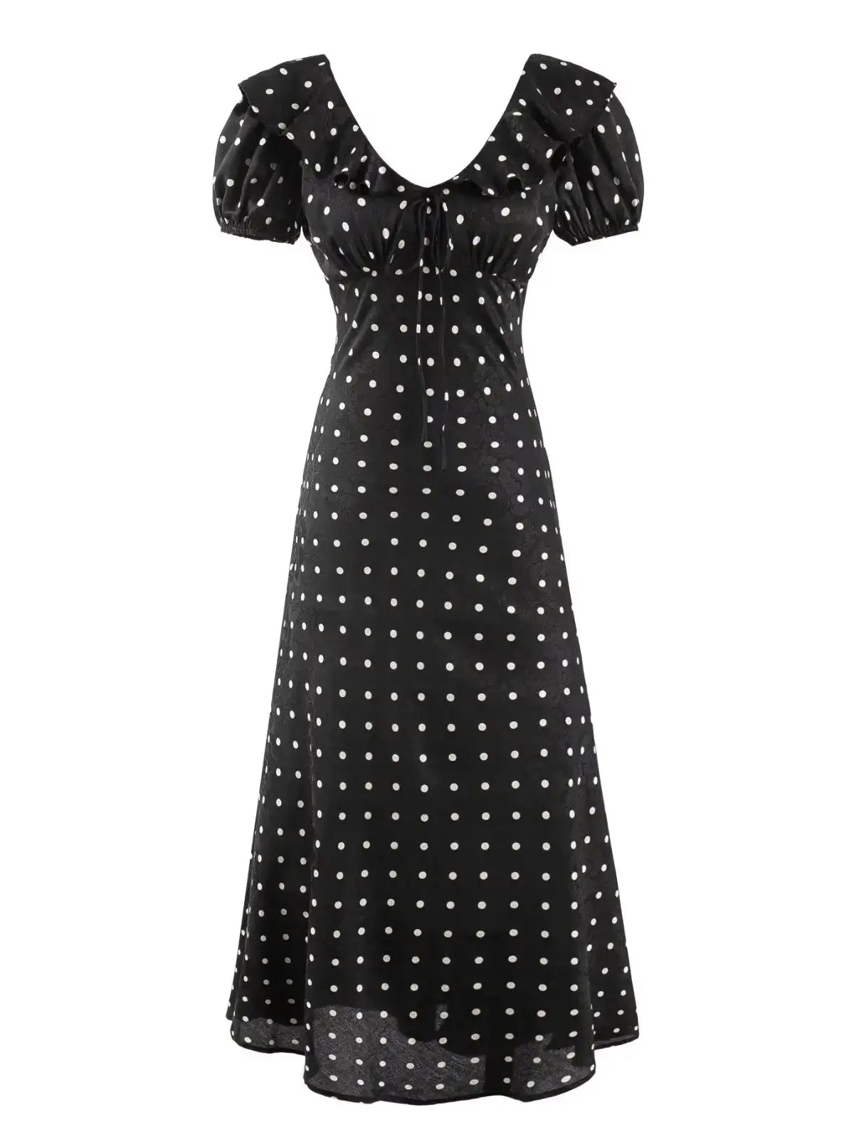 LUCIA MIDI DRESS Black Dot