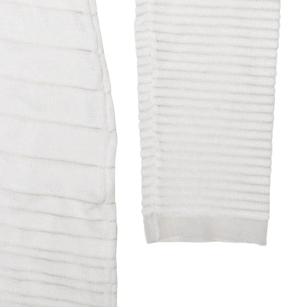 Striped Knitted Half High Collar Dress