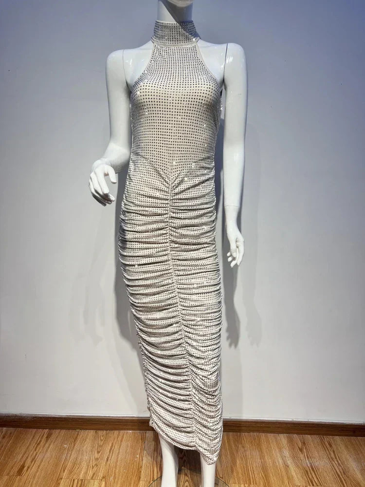 Halter Neck Bodycon Maxi Dress - View 7