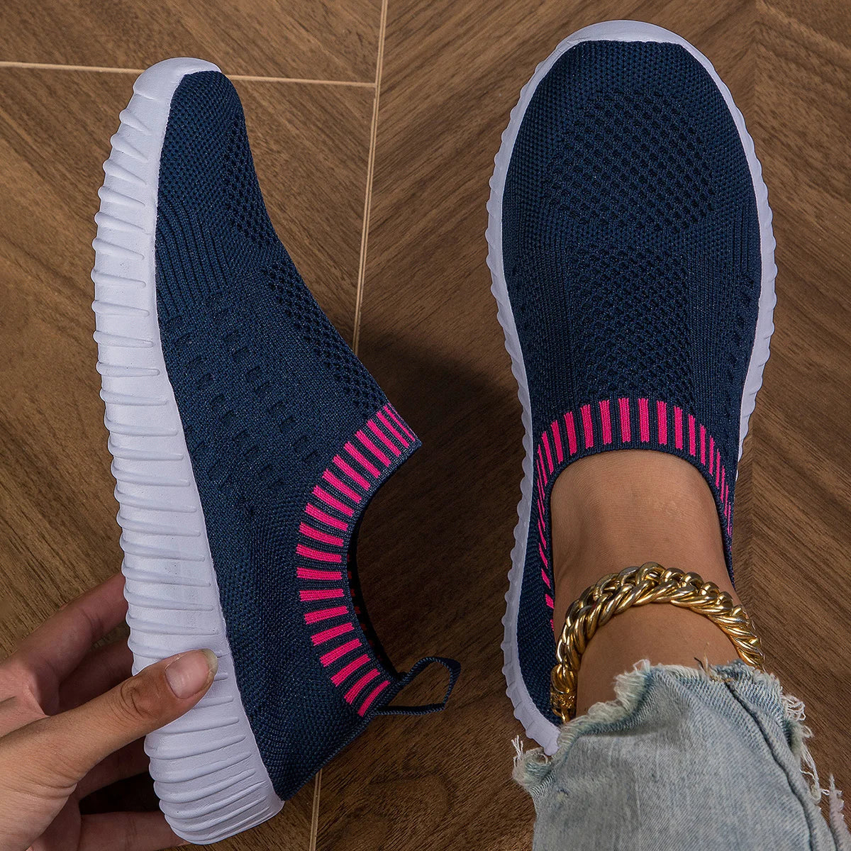 Slip On Knit Sock Low Top Sneakers