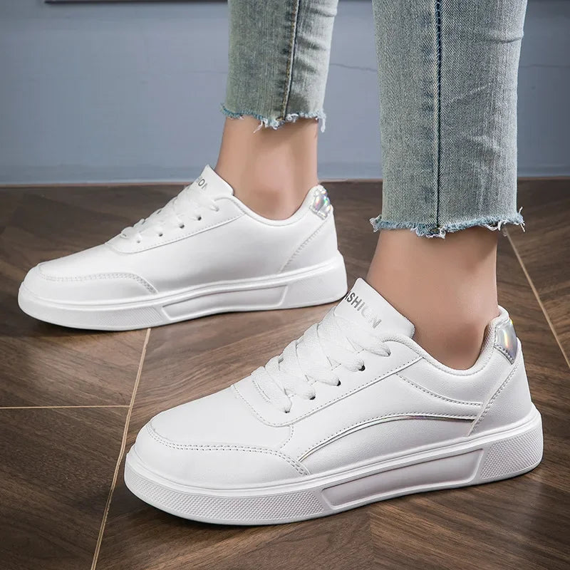 Lace Up Metallic Accent Low Top Sneakers