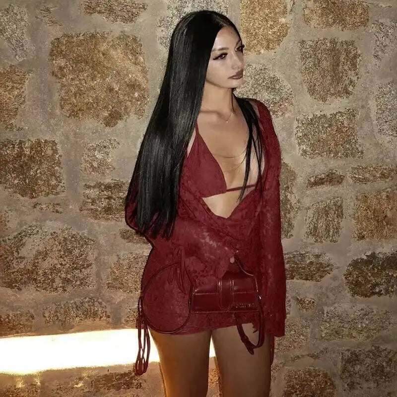 Strapless Lace Backless Party Mini Dress - View 12