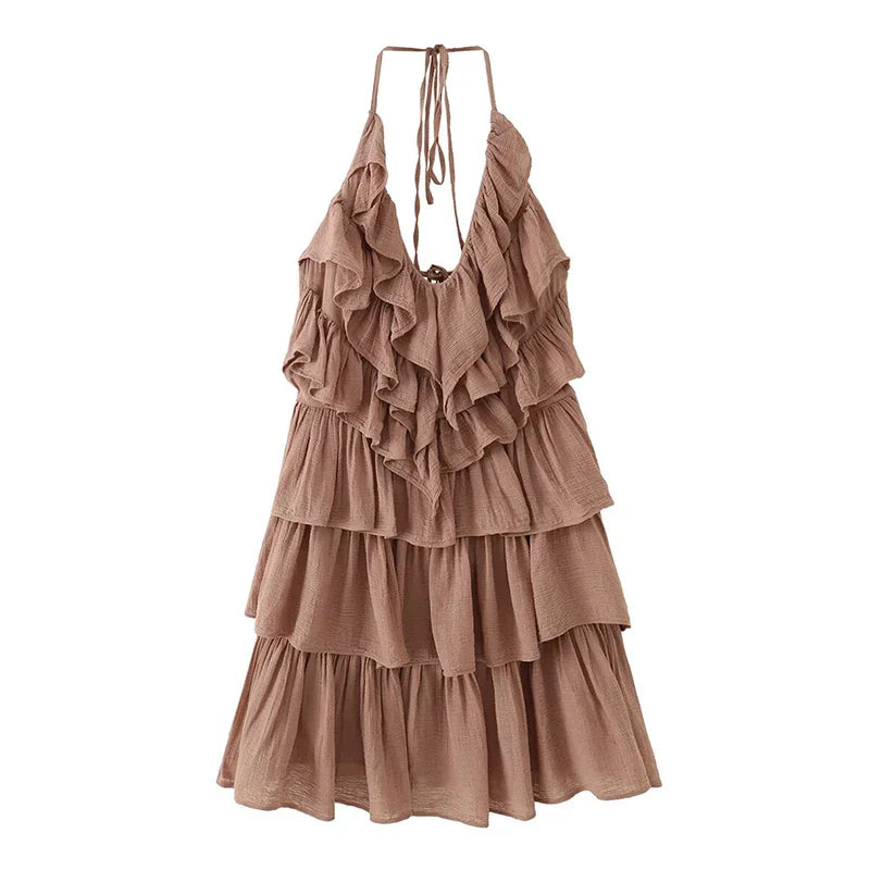 ZONARI RUFFLE MINI DRESS