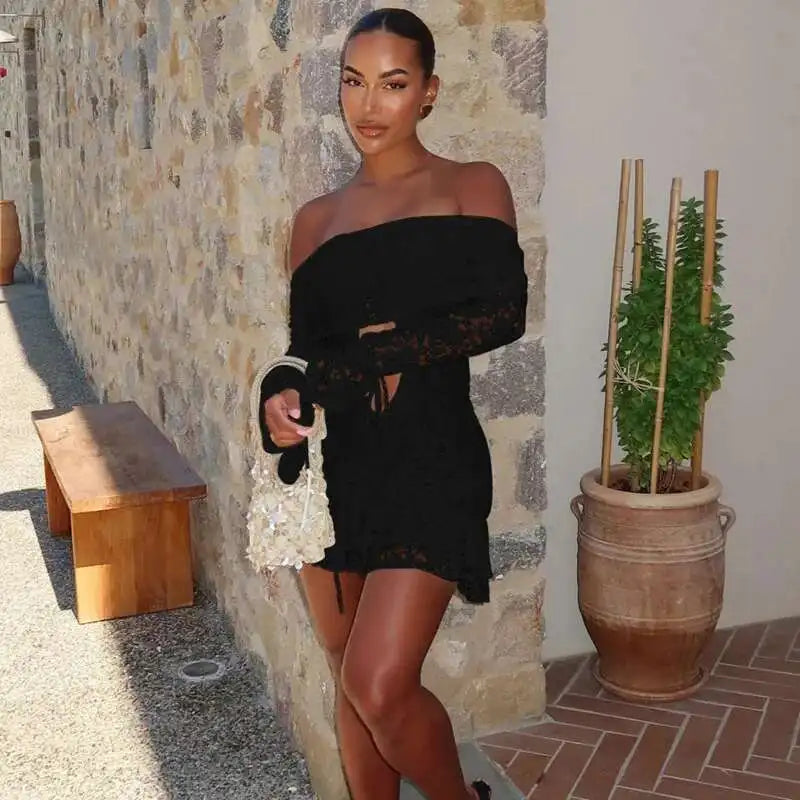 Strapless Lace Backless Party Mini Dress - View 8