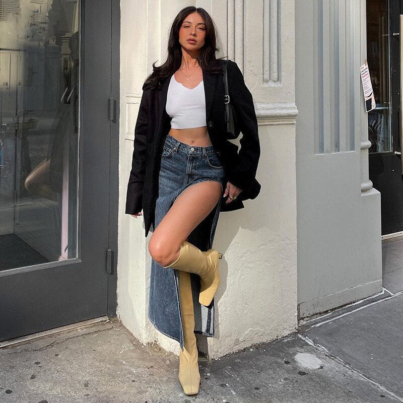 A Grey Area Maxi Skirt