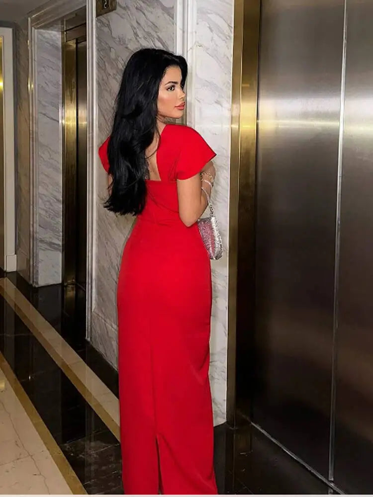 Diamond Bandage Square Neck Maxi Dress - View 5