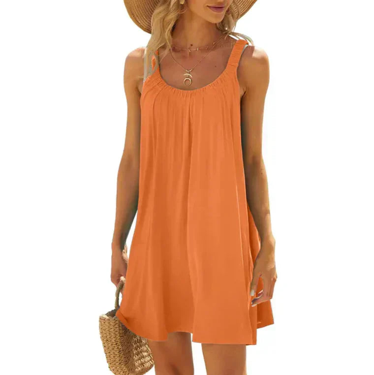 Scoop Neck Sleeveless Flowy Swing Mini Summer Dress