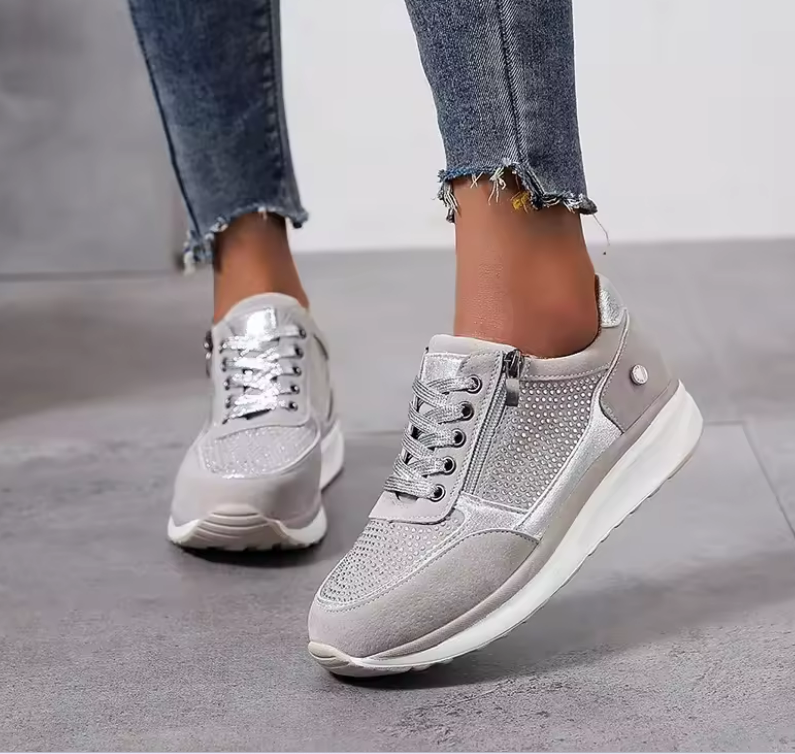 Lace Up Side Zip Platform Sneakers