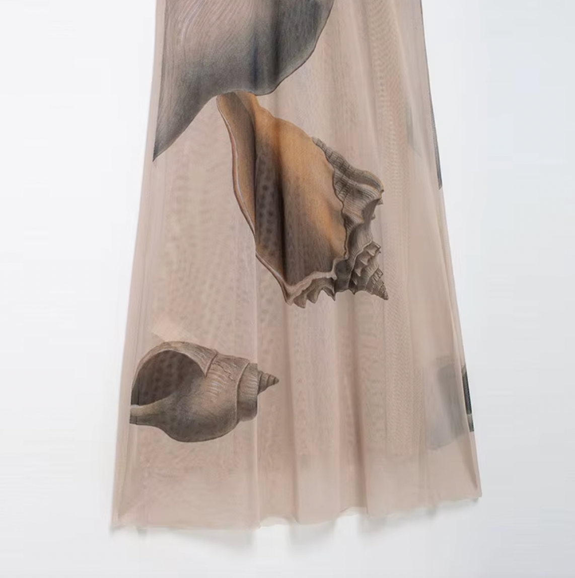 Seashell Print High Neck Bodycon Maxi Dress 6