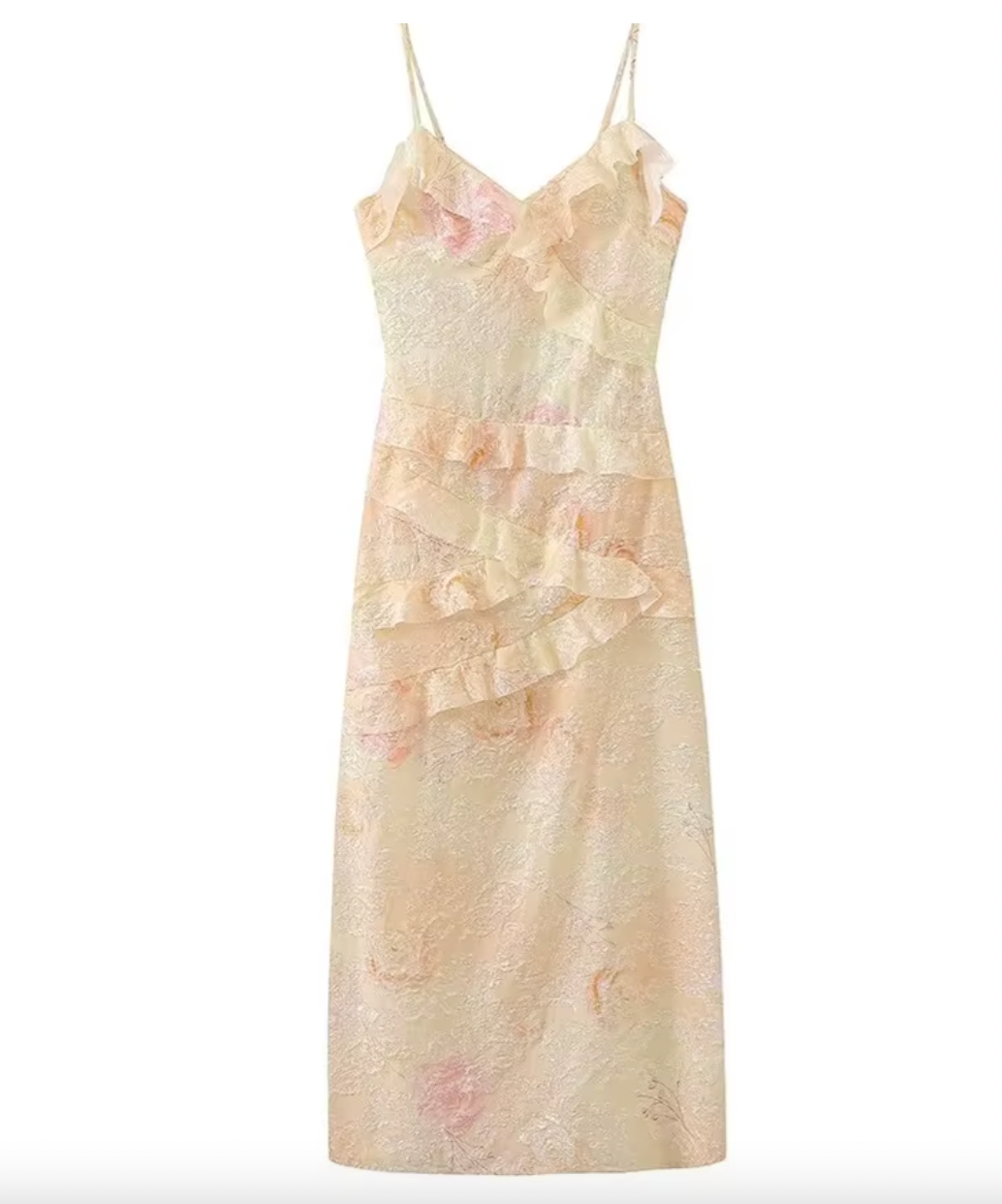 Floral Ruffle Backless Maxi Dress 7