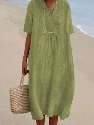 Charlotte Timeless Linen Dress Chic Silhouette Collection