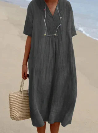 Charlotte Timeless Linen Dress Chic Silhouette Collection