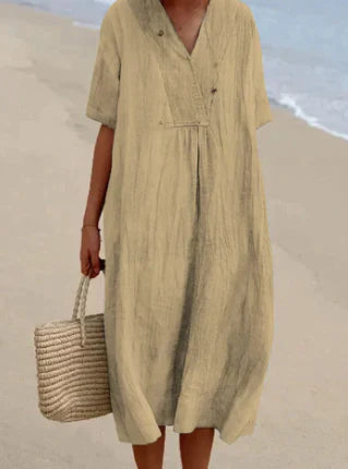 Charlotte Timeless Linen Dress Chic Silhouette Collection