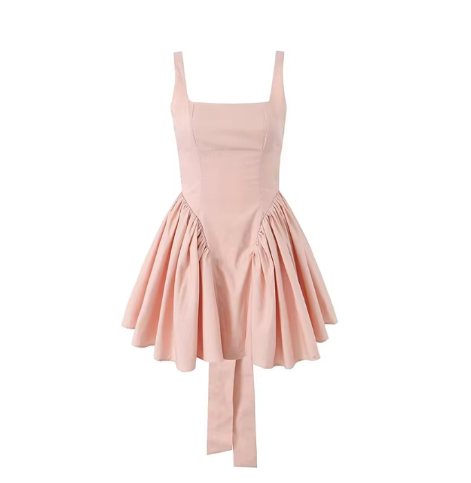 MARTINI TIE BOW MINI DRESS Rose