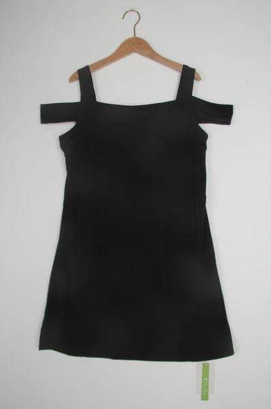 Cold Shoulder V-Neck Shift Mini Dress