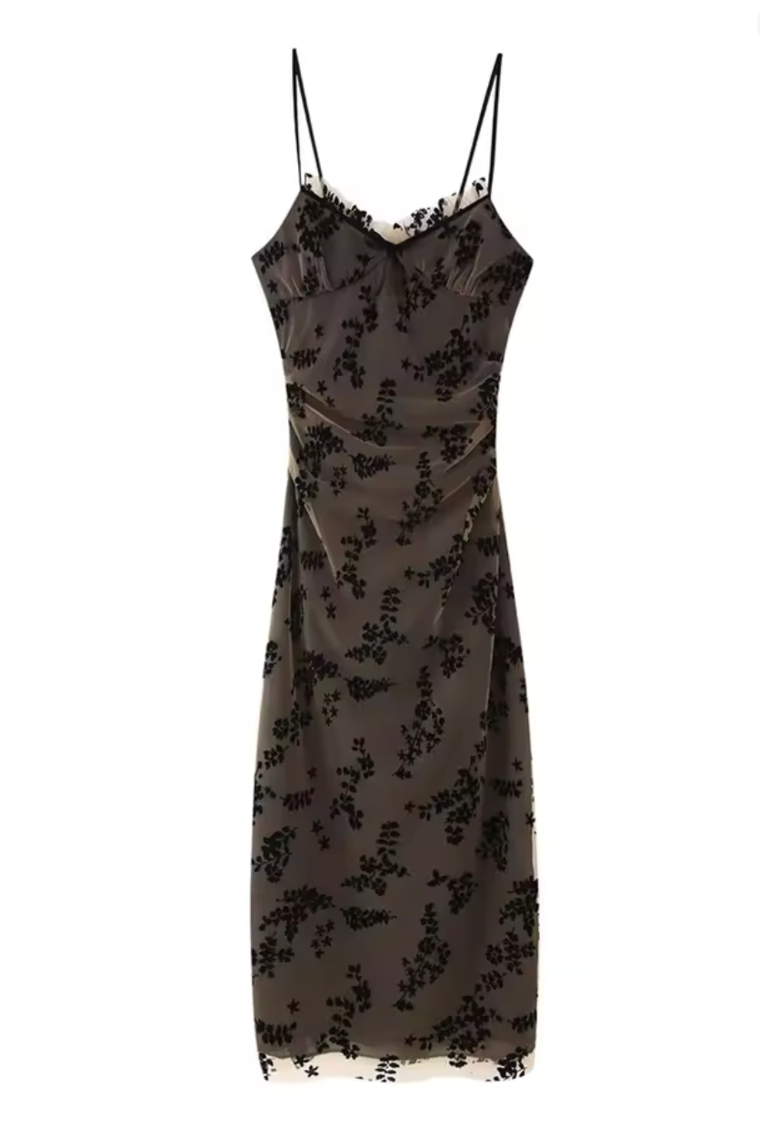 DANICE MIDI DRESS Brown