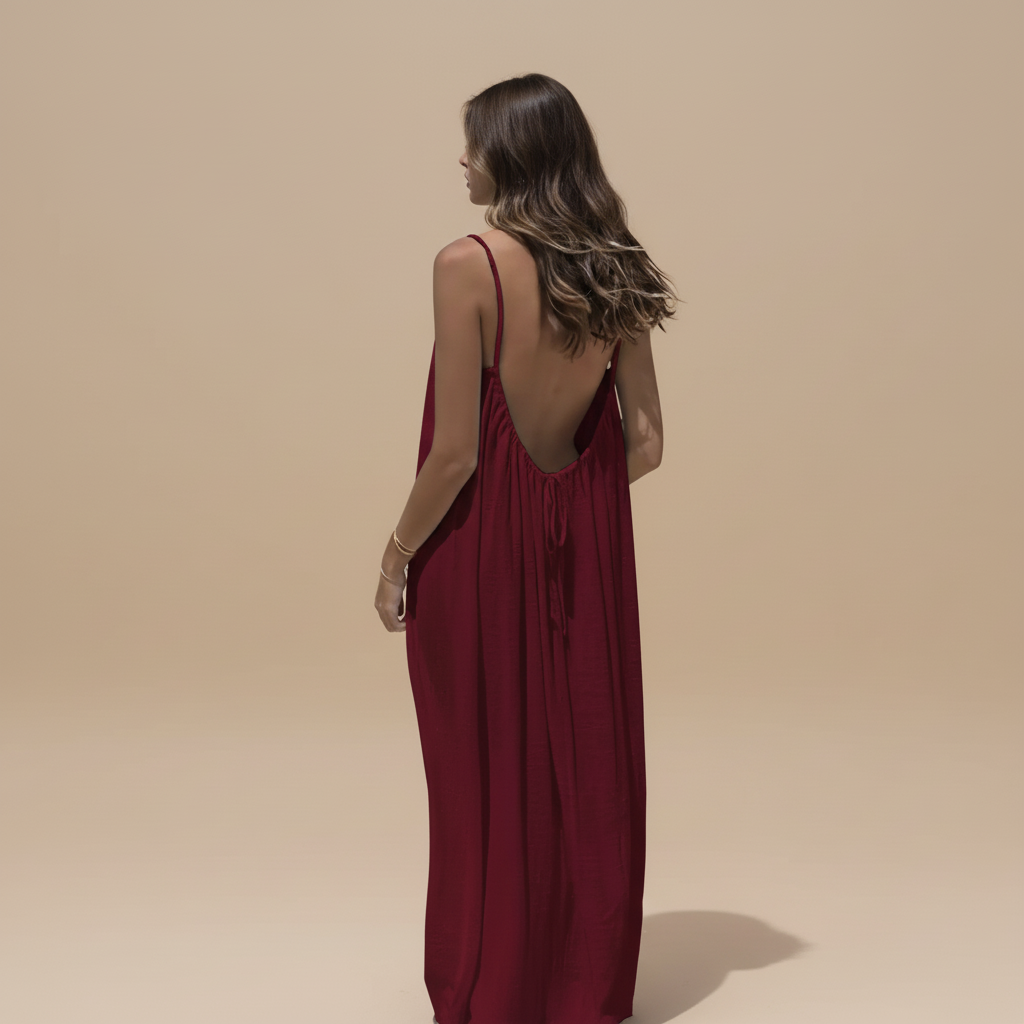 Spaghetti Strap Loose Fit Maxi Dress 21