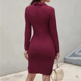 Ella Statement Cocktail Dress with Buttons Elevated Occasion Wear