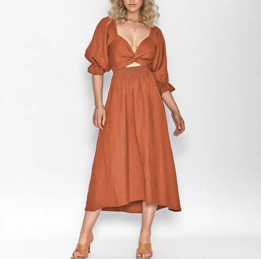 Josefina Statement French Dress with Ruffle Sleeves Boutique Collection