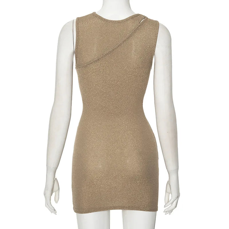 Halter Neck Cut Out Wrap Tie Waist Bodycon Mini Dress
