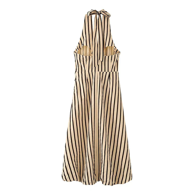 ARA STRIPED MIDI DRESS