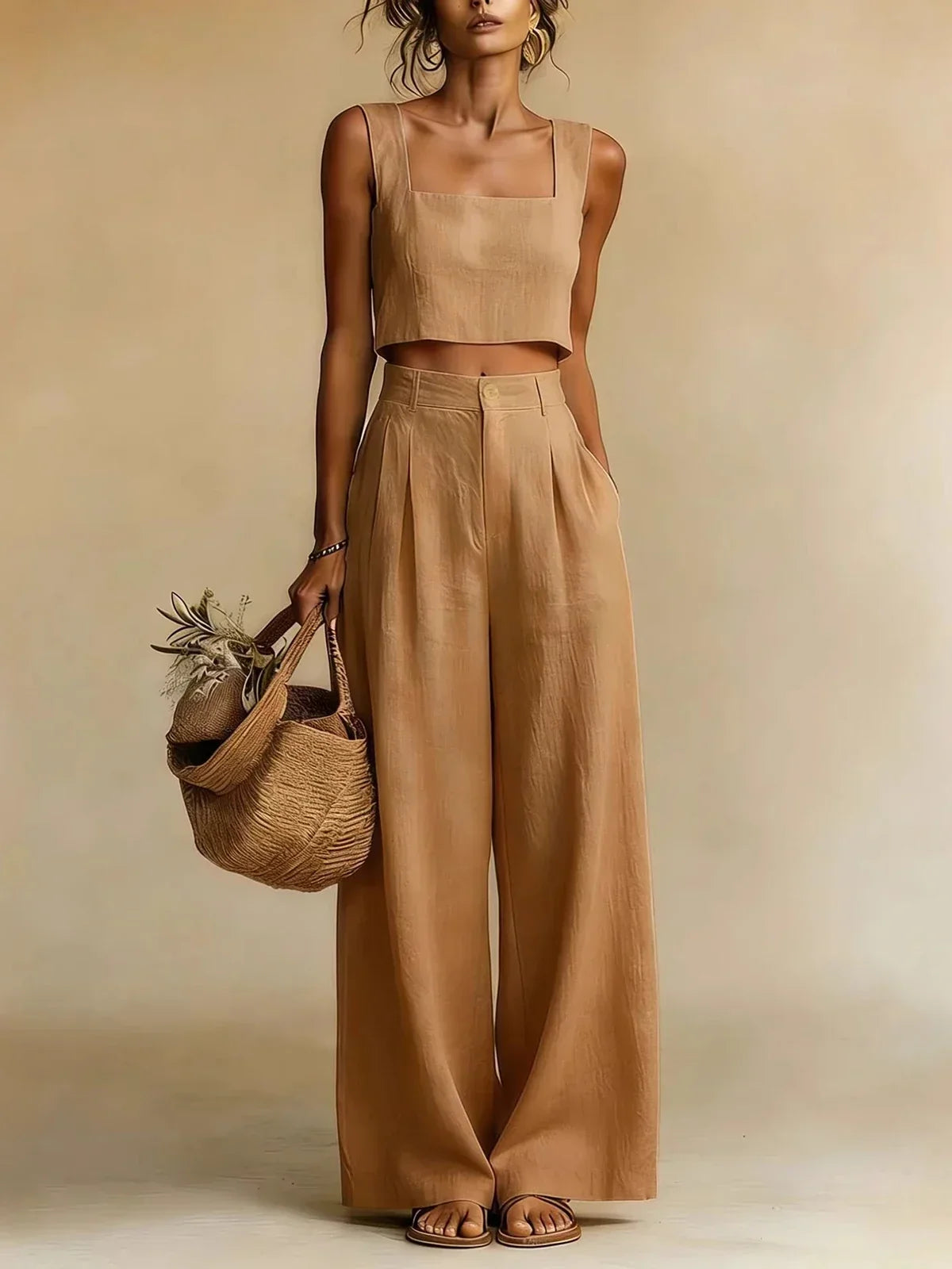 Peachy Palazzo Pants Set