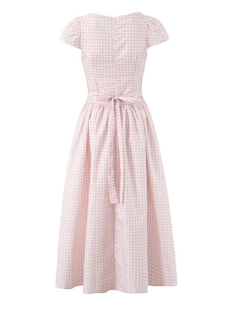 JOARDA PLAID MIDI DRESS