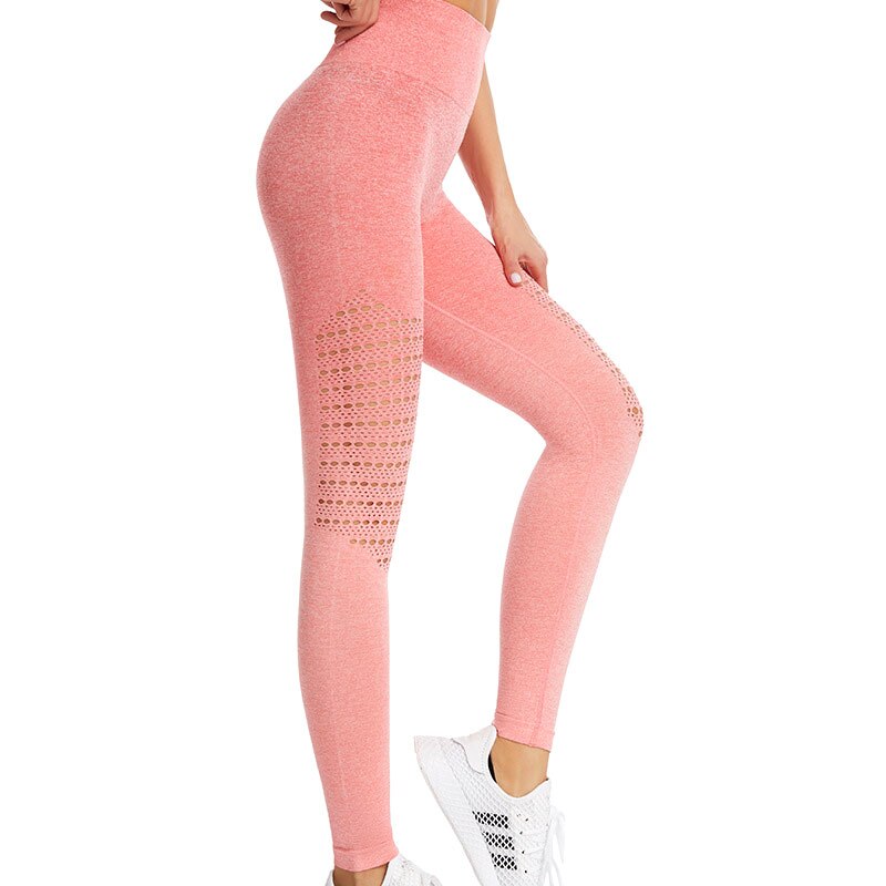 Mojoyce Gradient Yoga Pants Women Fitness Gym Leggings Sports High Waist Push Up Tights Workout Running Legging Hollow Pants