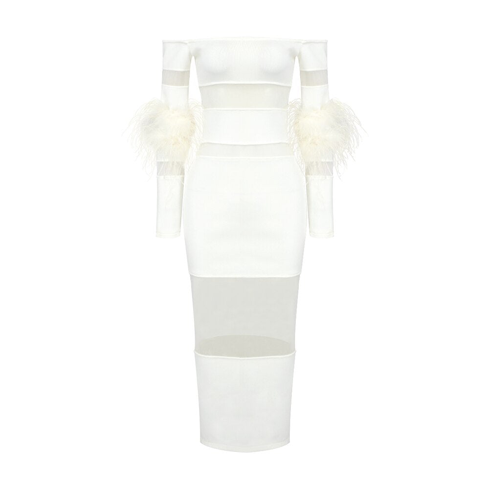AMALIA MIDI DRESS White