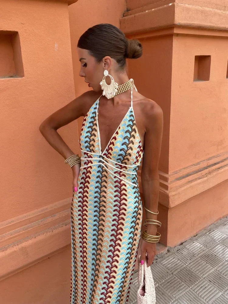 Ester Statement Backless V Neck Dress Designer Edit