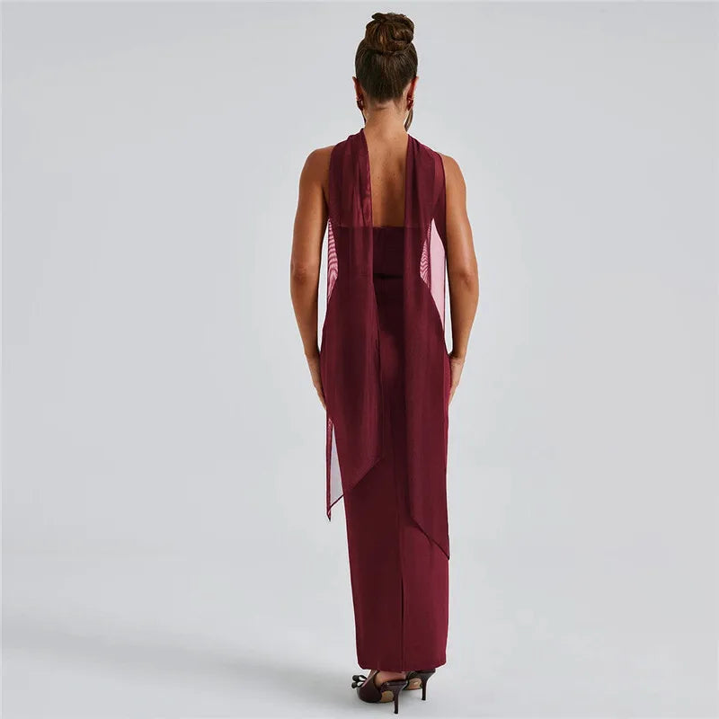 Strapless Ruched Bodycon Maxi Gown